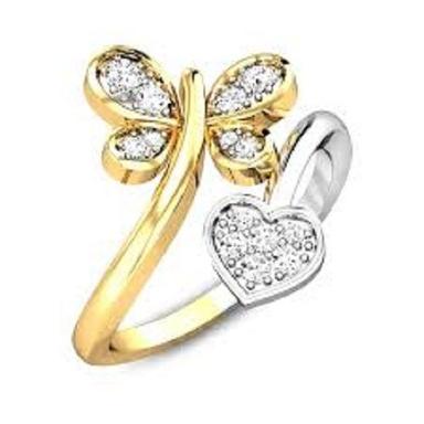 Golden Elegant And Trendy Stylish Looking Delicate Gold Plated Butterfly Ring
