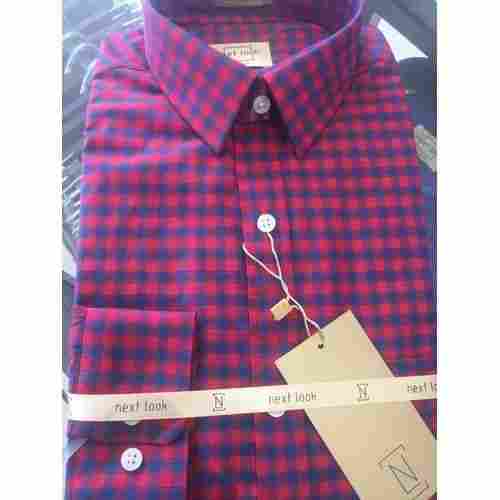 Men Full Sleeve Breathable Summer Wear Stylish Red And Blue Casual Shirts