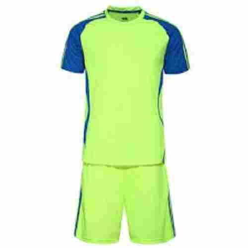 Custom Half Sleeves Unisex Green And Blue Football Uniform
