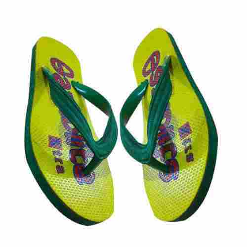 Fancy Style Exclusively Designed Light Green Rubber Slipper For Casual Wear