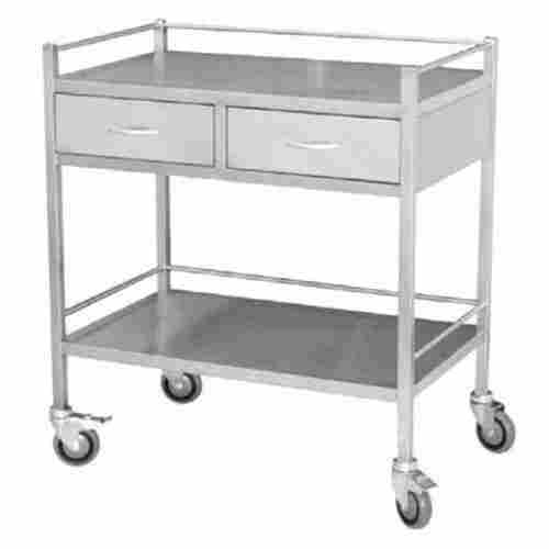 Lightweight And Compatible Acme Medicine Trolley With 2 Drawers And 1 Shelf 