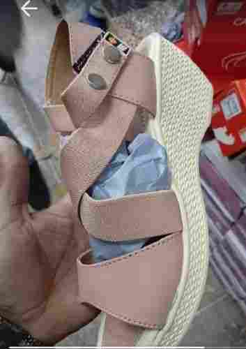 Women Slip Resistance Leather Shimmer Open Toe Comfortable Block Heel Sandals