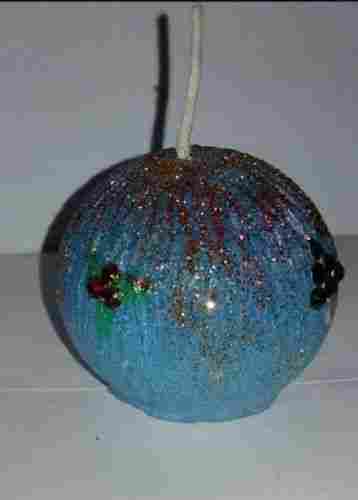 Designer Look Glitter Based Blue Ball Candle For Birthday Party And Occasions 