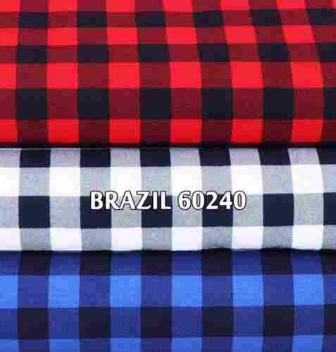 Durable Comfortable Fashion Printed Cotton Check Shirting Fabrics 