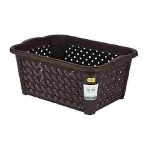 Light Weight And Long Durable Unbreakable Plain Brown Plastic Basket For Store Vegetables