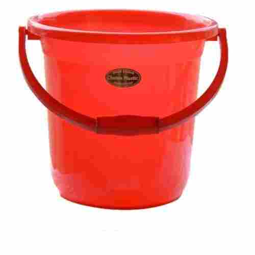 Long Durable Strong And Light Weight Red Plastic Crystal Bucket With Handle For Home, 20 Ltr