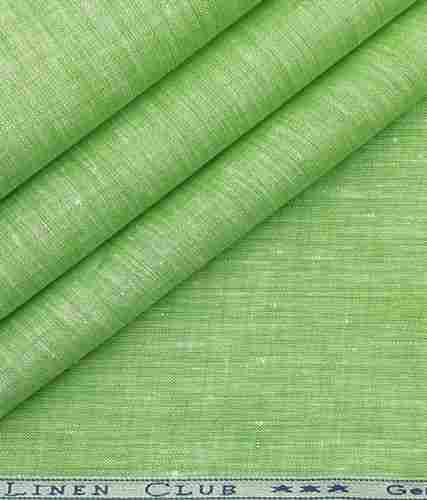 Strong And Smooth Finishing Easy To Handle Plain Green Cotton Linen Shirting Fabric