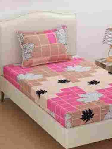 Pink Floral Printed Highly Comfortable Cotton Double Bed Sheet With Pillow Cover
