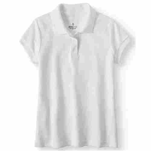 Plain White Casual Wear And Breathable Collar Neck Cotton T Shirt 