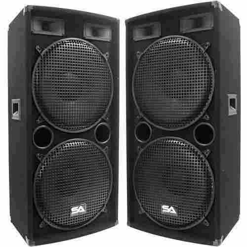 Black Color High Base Home Theater Double Panel Speaker For Occasion Use
