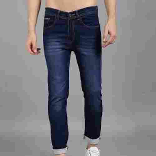 Men Comfortable Regular Fit Stretchable Casual Wear Plain Blue Denim Jeans