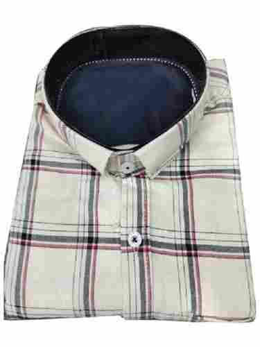 Mens Breathable Checkered Classic Collar Full Sleeves Cotton Casual Shirt