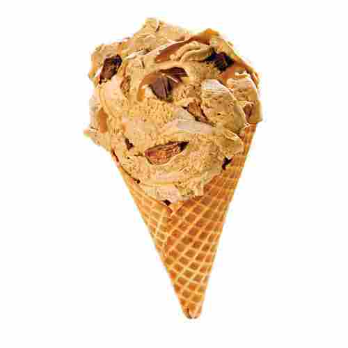 Hygienically Prepared Adulteration Free Butterscotch Ice Cream With Nuts Cone