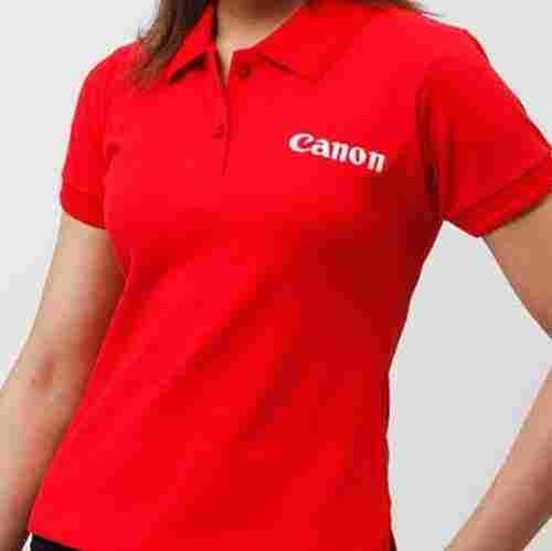 Red Color Half Sleeves Lightweight Promotional Polo T-Shirt For Unixes