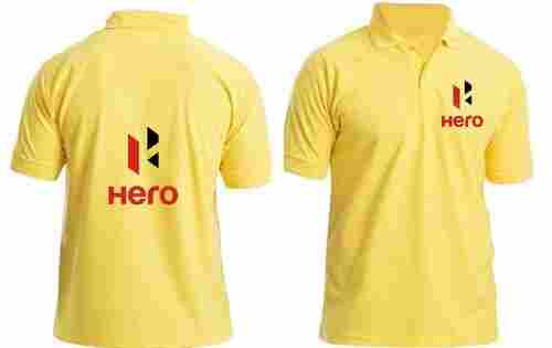 Yellow Half Sleeves Breathable And Comfortable Promotional Polo Men T-Shirt