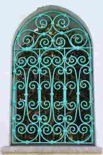 Colour Mint Green Handmade Designer Iron Window With Height 4x5, Length 4-5 Foot