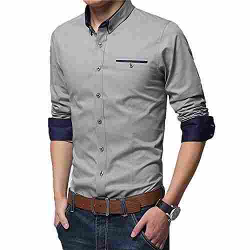 100% Cotton Fabric Stylish Fashionable Look Plain Regular Fit Casual Shirt 