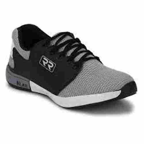 Comfortable Fit Smooth Attractive Designs Elastic Grip Black Mens Sports Shoes