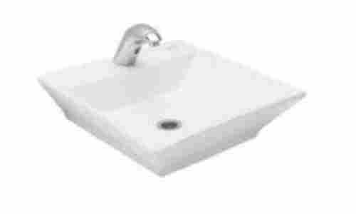 White Stylish Polished Ceramic Table Top Wash Basin For Washing Your Hands, 19 X 15 Inch