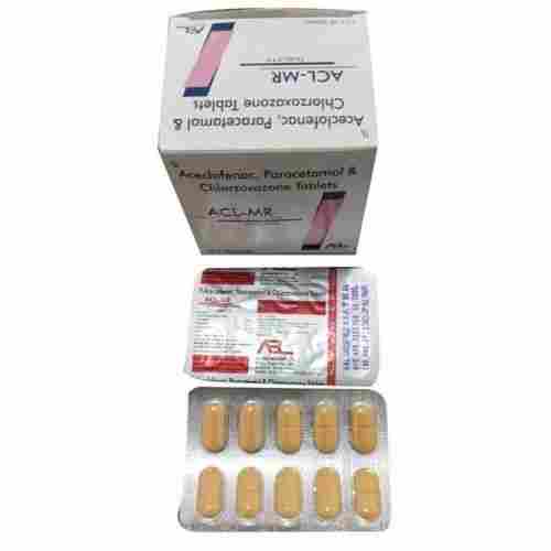 Aceclofenac Paracetamol And Chlorzoxazone Tablet, Pack Of 5x2x10 Tablets