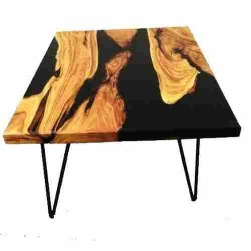 Easy To Clean Classic Look Eligant Interior Strong Black Epoxy Resin Wood Table