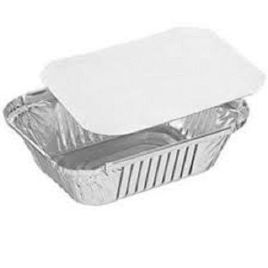 Silver Disposable Aluminum Foil Containers With Lid For Food Packaging Purpose