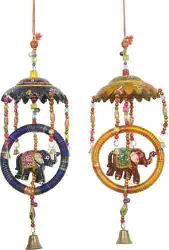 For Living Rooms Beautiful Piece Of True Indian Art Elephant Pair Latkan Wall Hanging 