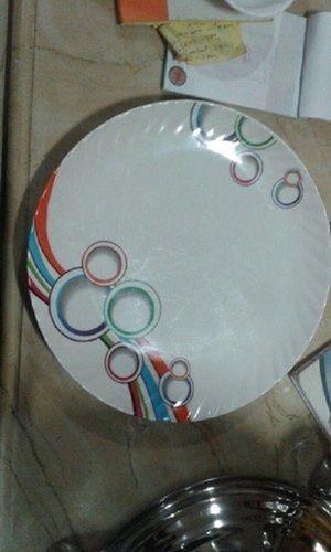 Well Designed And Beautifully Printed Round Ceramic White Catering Plates Size: 12 Inch