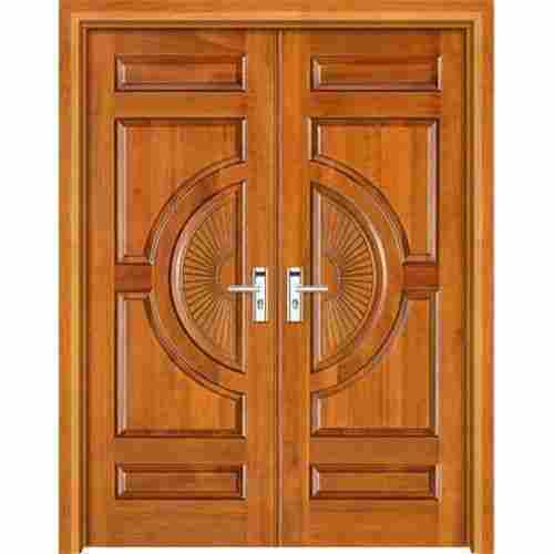 Brown Feet 8 Inch Easy To Install Safe Teak Wood Carved Designer Wooden Door