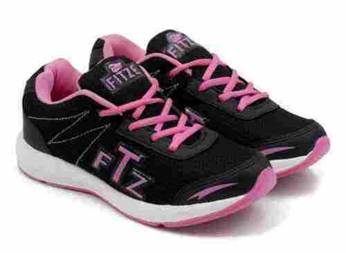 Women Lightweight Stylish Breathable Slip Resistant Pink And Black Sports Shoes