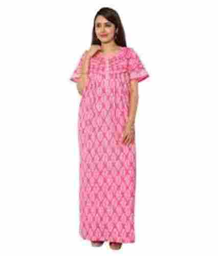 Soft Rich Qualities Long Best Nightwear For Woman'S Cotton Printed Nighty