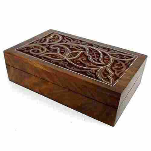 Brown Sheesam Wooden Box Used In Jewelry And Other Items