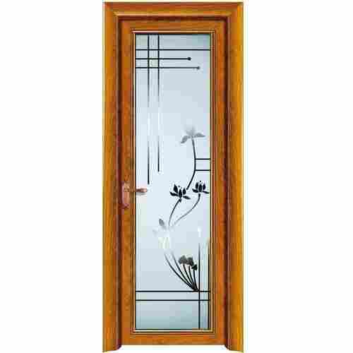 Thickness 30 Millimeter Brown Wooden With Glass Pvc Glass Door