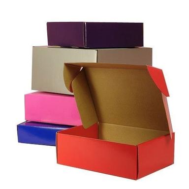 Multicolour Rectangle Red Blue Pink Brown Black Single Wall 3 Ply Printed Corrugated Box