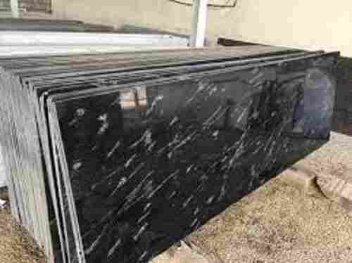 Scratch Resistance Easy To Clean Polished Fish Black Galaxy Granite Slab