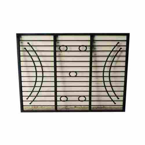 Black Rectangular Shaped Color Coated Iron Window Grill, Height 3 Feet