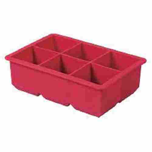 Lightweight And Rectangular Six Section Plastic Maroon Ice Cube Trays 