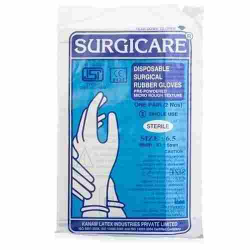 Surgicare Disposable Surgical Rubber Hand Gloves One Pair Size 6.5 Inch For Single Use