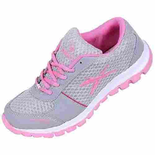 Women Light Weight Easy To Wear Comfortable And Flexible Pink Grey Sport Shoes