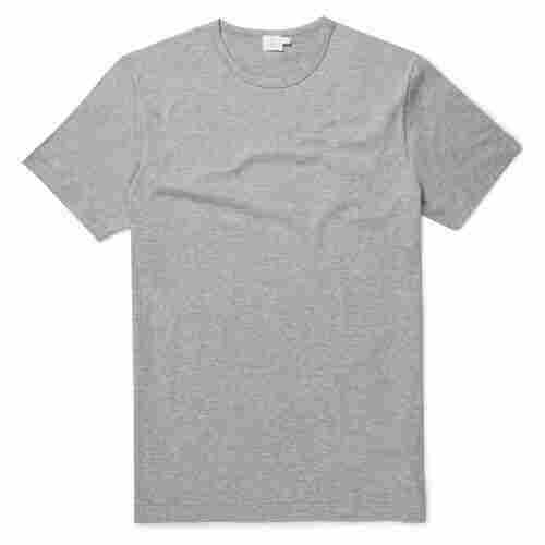 Grey Color Round Neck Casual Wear Half Sleeve T Shirt For Men'S
