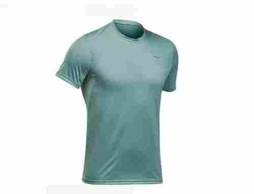 Washable Fit And Comfortable Half Sleeves Grey Color Nylon Mens T Shirt