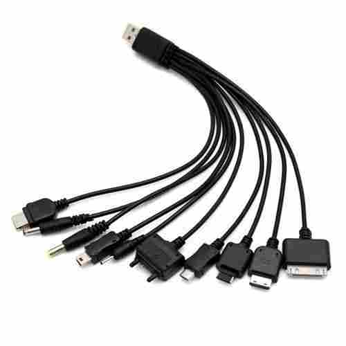 Fast Charging Speed And Light Weight Portable Mobile Phone Cable Colour Black 