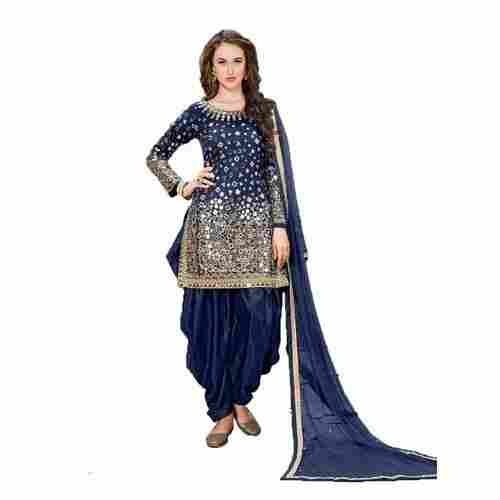 Premium Quality Casual And Party Wear Chiffon Blue Color Salwar Suit