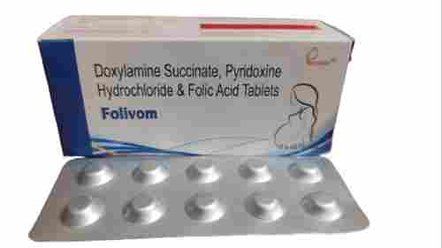 Doxylamine Succinate, Pyridoxine Hydrochloride & Folic Acid Tablets, 10x10 Tablets