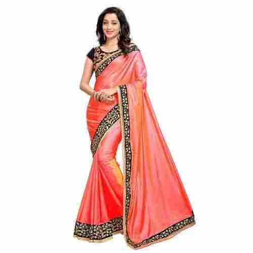 Elegant And Classy Pink Ladies Designer Silk Saree With A Blouse Piece 