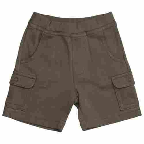 Comfortable Breathable Simple And Brown Colour Kids Cargo Shorts For Regular Use