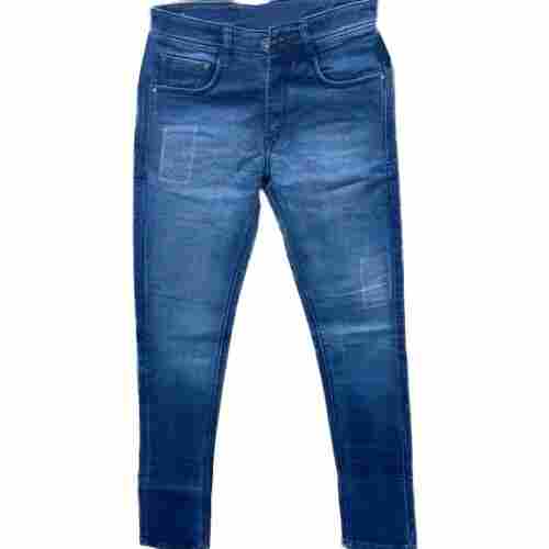 Dark Blue Plain Breathable Washable And Quick Dry Slim Fit Jeans Pant For Men