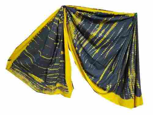 Soft And Comfortable Block Prints Shibori Tie & Dyed Printed Soft Mulmal Cotton Saree