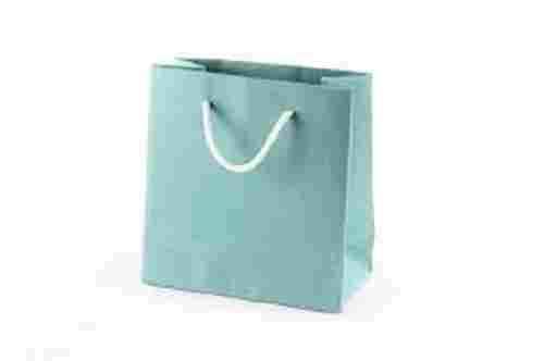 Easy To Carry Sky Blue Color Plain Paper Bag With Loop Handles For Shopping Purpose