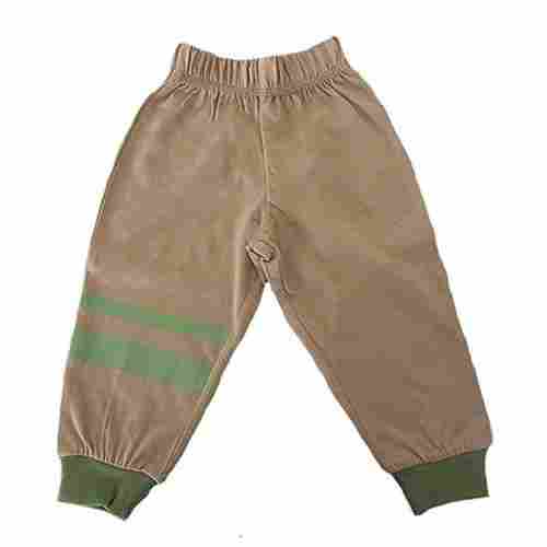 Plain Brown Washable And Breathable Full Length Comfortable Cotton Pant For Baby